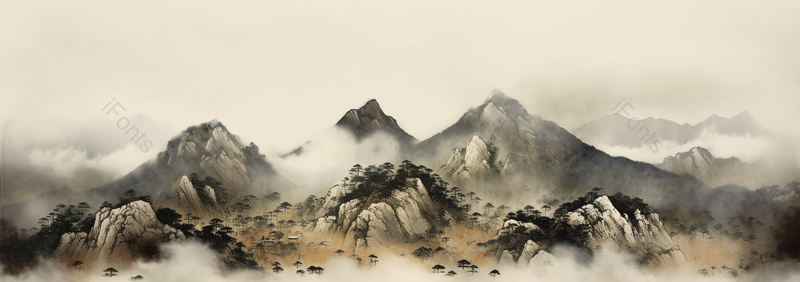 山川水墨画远景,插画/手绘图,插画/手绘图库,插画/手绘图下载,插画/手绘